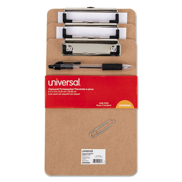 Universal® Hardboard Clipboard With Low-profile Clip, 1-2" Capacity, 6 X 9, Brown, 6-pk freeshipping - TVN Wholesale